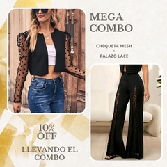 Combo Impacto: Chaqueta Mesh + Palazzo Bengalina Lace