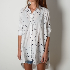 CAMISA ASAHI BLANCO CON AZUL