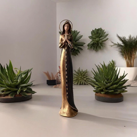 Nossa Senhora do Silêncio | Marinho colorido 37cm