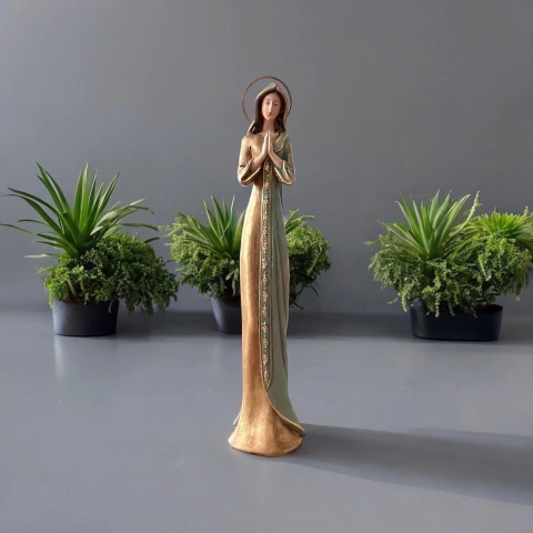 Nossa Senhora do Silêncio | Azul colorida 37cm