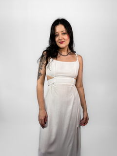 vestido midi recortes - loja online
