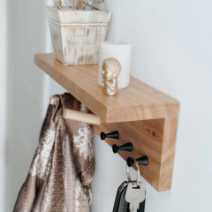 Imagen de Portallave Perchero Estante Llavero De Pared Madera Paraiso