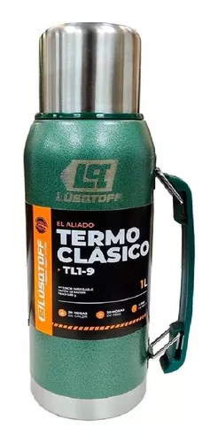 TERMO ACERO INOXIDABLE VERDE MILITAR LUSQTOFF 1 L.