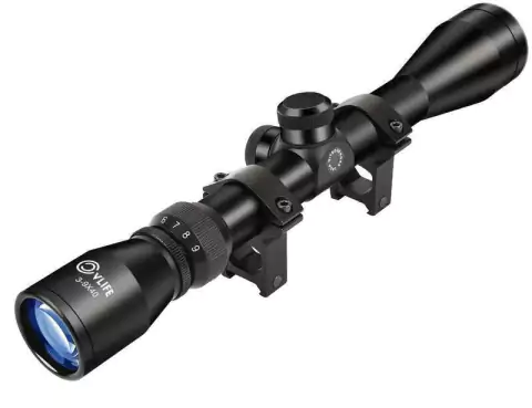 Luneta 3-9x40 R4 Rifle Scope c/ Mount p/ Trilho 22mm