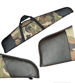 Funda para armas largas camuflada con punteras de cuero 100%