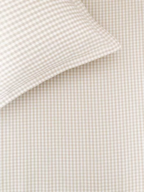 Lençol de elástico Xadrez Vichy Areia