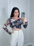 TOP CROPPED TULE HELÔ MARMORIZADO