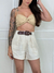 SHORT OPEN ALFAIATARIA BEGE COM CINTO - Arrazze  | Loja de roupas femininas | Seu novo site favorito