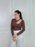 BLUSA ML MARIANA MARROM RECORTE - Arrazze  | Loja de roupas femininas | Seu novo site favorito