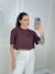 T-SHIRT CROPPED LIVIA BASIC MARROM na internet