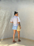 SHORT SAIA BALONE BIANCA LISTRADO AZUL - Arrazze  | Loja de roupas femininas | Seu novo site favorito