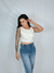 CROPPED LINHO RISCA DE GIZ OFF WHITE