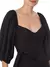 VESTIDO MIDI FARM MANGAS BUFANTES PRETO