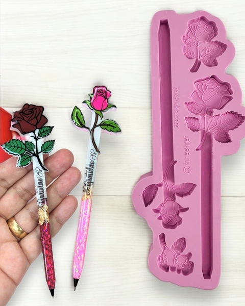 Molde canetas de Rosas
