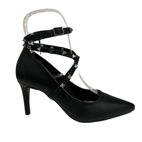 SCARPIN FEMININO TIRA DE AMARRAÇÃO COM APLICAÇÕES EM SPIKES - comprar online