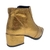 BOTA FEMININA SALTO BAIXO COM BICO FINO METALIZADO EM COURO - comprar online