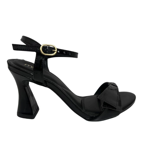 SANDÁLIA FEMININA SALTO TAÇA EM VERNIZ DETALHE NA TIRA