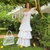 VESTIDO FEMININO ELEGANTE BORDADO LONGO COM BABADOS na internet