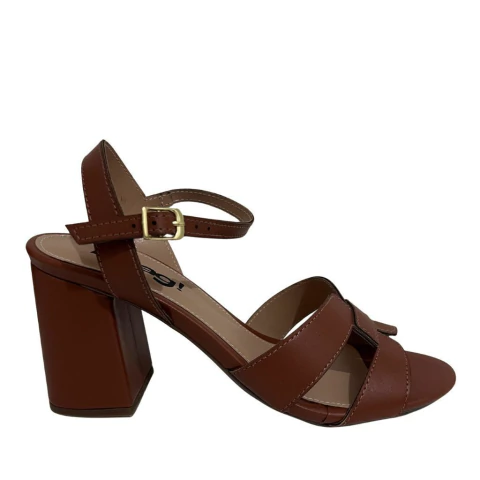 SANDALIA FEMININA SALTO BLOCO CASUAL COM DETALHE - comprar online