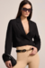 BLAZER FEMININO LINZZI CROPPED EM ALFAIATARIA - mag!