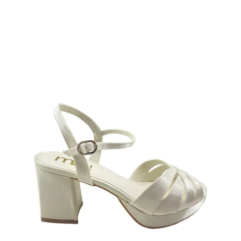 SANDÁLIA FEMININA DE FESTA ACETINADO SALTO MÉDIO