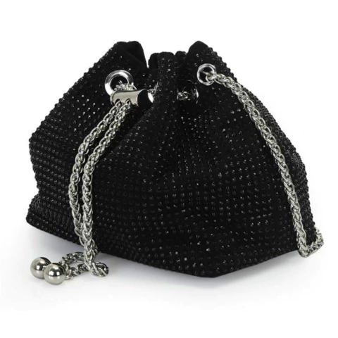 Bolsa Feminina WJ Saco Pequena Com Aplicacao Em Hotfix Preta - comprar online