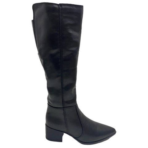 BOTA FEMININA MONTARIA CANO ALTO EM COURO BICO FINO