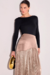 SAIA FEMININA LINZZI MAXI MIDI EM TECIDO PLISSADO - mag!