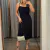 VESTIDO FEMININO MIDI ALÇAS FINAS