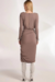 VESTIDO FEMININO LINZZI JUSTO DRAPEADO MANGA LONGA - comprar online