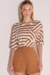 T-SHIRT FEMININA LINZZI LISTRADA COM BOLSO - mag!