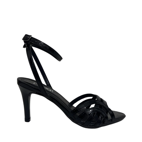 SANDALIA FEMININA VERNIZ PRETO SALTO FINO - comprar online