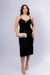 VESTIDO FEMININO LINZZI MIDI COM FENDA E DETALHE NA ALÇA