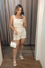 CONJUNTO FEMININO CROPPED DECOTE RETO E SHORT LISTRADO