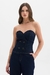 TOP FEMININO FLOR DE LIS COSERT TOMARA QUE CAIA JEANS