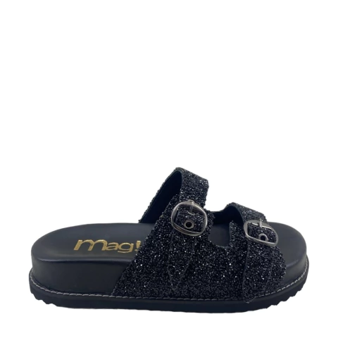 SANDÁLIA PAPETE SOLADO MACIO COM FIVELA E APLICAÇÕES