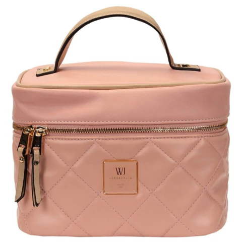 BOLSA NECESSAIRE MATELASSE COM PLACA RESINADA