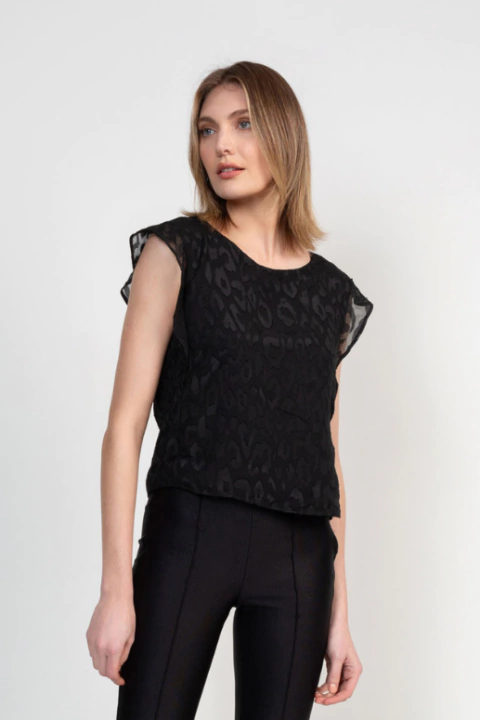 BLUSA FEMININA SOLTA MANGA COM BABADO