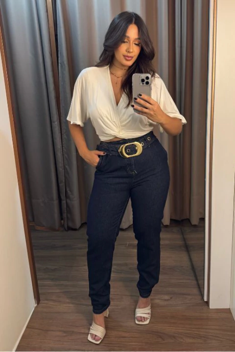 BLUSA FEMININA PURA MANIA DECOTE V E DETALHE EM TORÇÃO