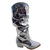 BOTA FEMININA COM DETALHES HOLOGRAFICOS CANO MÉDIO DRAPEADA