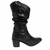 BOTA FEMININA DRAPEADA COURO COMFORT