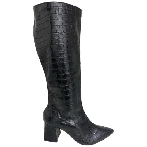 BOTA FEMININA DE CANO ALTO SALTO GROSSO COLORIDA