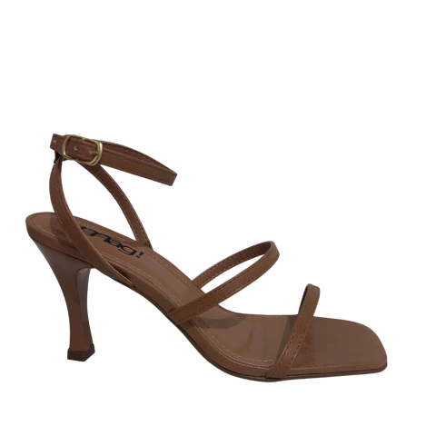 SANDALIA FEMININA SALTO TAÇA TIRAS FINAS E BICO QUADRADO - comprar online