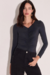 BLUSA FEMININA LINZZI DRAPEADA MANGA LONGA