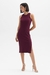 VESTIDO FEMININO FLOR DE LIS MIDI JUSTO