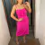 VESTIDO FEMININO MIDI ALÇAS FINAS - loja online