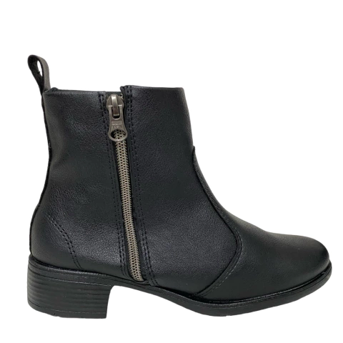 BOTA FEMININA COURO CANO BAIXO CASUAL BICO ARREDONDADO