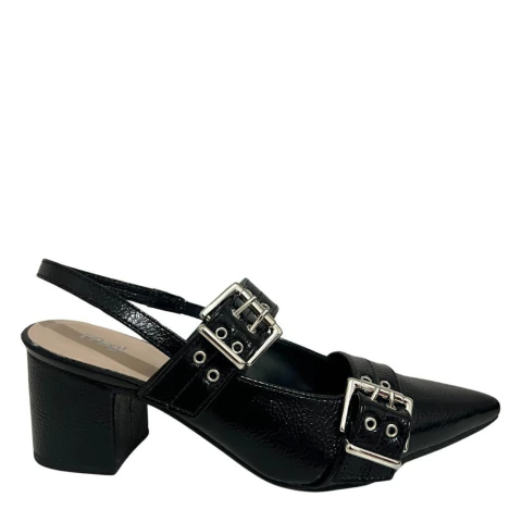 SLINGBACK FEMININO SALTO BLOCO COM DUAS FIVELAS - comprar online