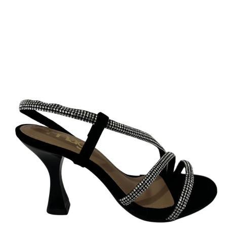 SANDÁLIA FEMININA SALTO TAÇA COM TIRAS EM STRASS