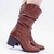 BOTA FEMININA DRAPEADA COURO COMFORT - loja online